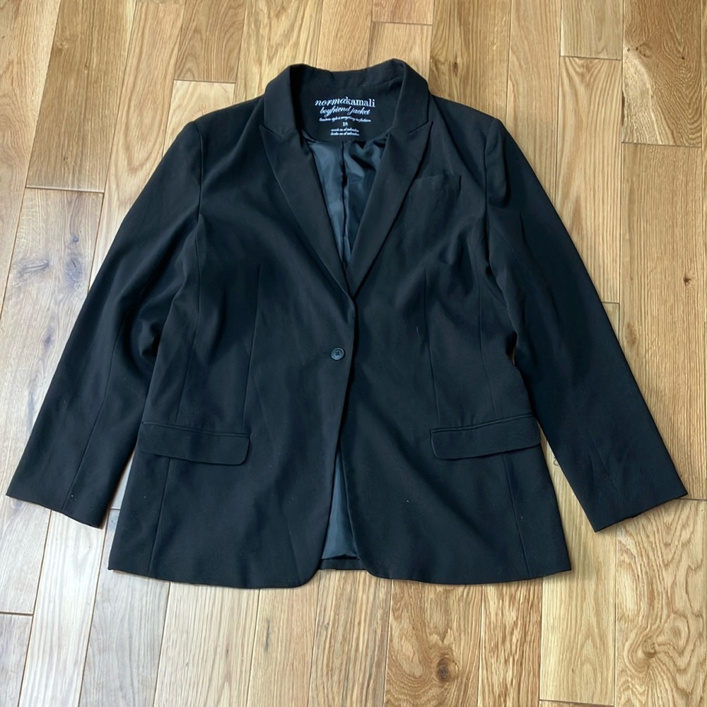 Norma Kamali Black Blazer Tailored Structured Silhouette